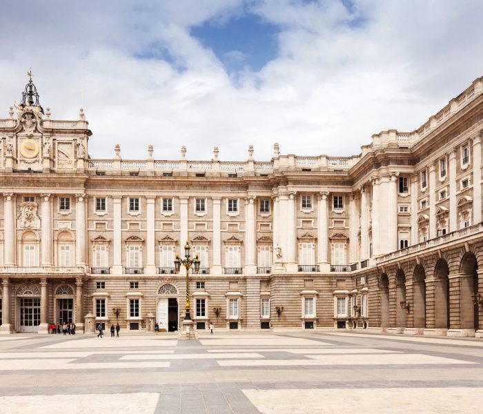 Front view of Royal Palace. Madrid, Spain